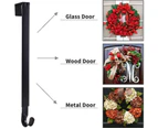 Wreath Hanger,Adjustable Metal Over Door Hook from 15-25 Inch，Holds up to 20 lbs (Black, 1)