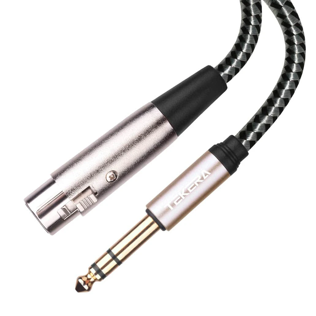 XLR Female To 6.35mm 1/4 '' Male Microphone Stereo Audio Cable TRS Jack Lead/Mic - 0.5m