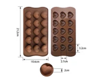 4Pcs Heart Silicone Chocolate Mould 15-cavity Heart Shape Valentine Baking Mold