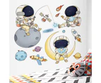 2Pcs Cartoon Stickers Cute Pattern Waterproof PVC Nursery Room Spaceman Outer Planet Stickers for Home-Multicolor unique value