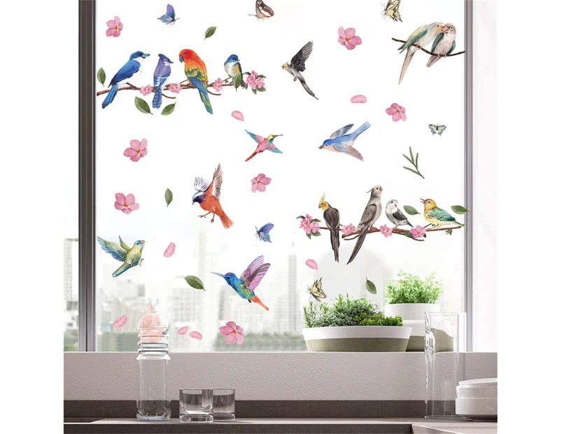 2Pcs Window Decals Eye-catching Waterproof PVC Room Electrostatic Bird Stickers Window Clings for Home-30x45cm unique value