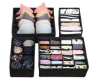 4 Pack（Different sizes） Foldable Drawer Organizers, Sock and Underwear Drawer Organizer Clothes, Desk Closet Fabric Organizer and Storage Drawer Dividers f