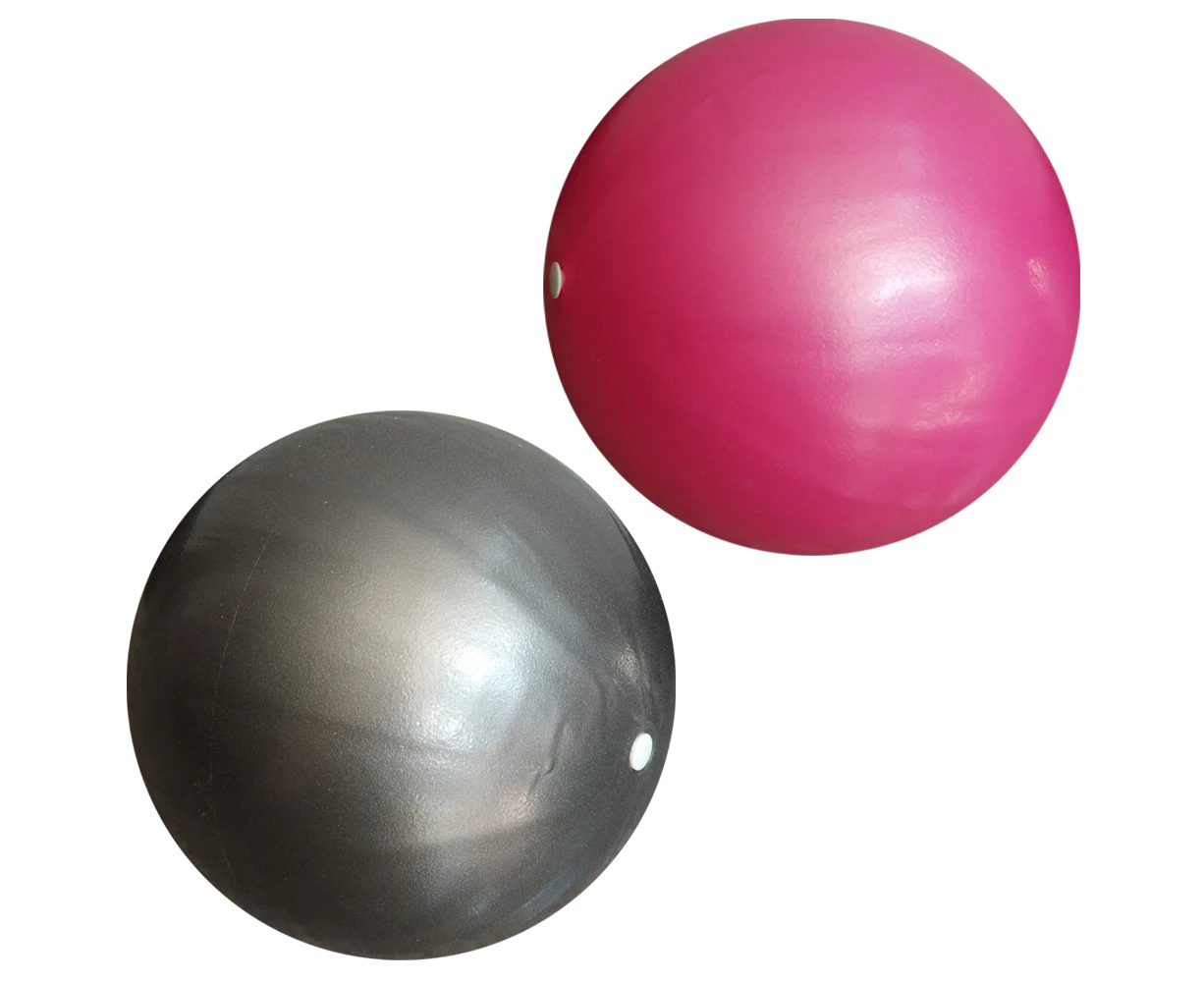 Pilates Ball Small Exercise Ball, Mini Soft Yoga Ball,Workout Ball For Stability, Barre, Ab, Physio And Physical Therapy Ball At Home Gym & Office,Grey+Red