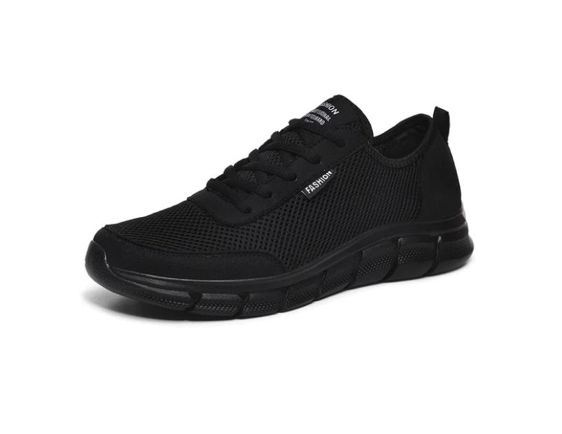 Mens Slip On Running Shoes Breathable Lightweight Comfortable Fashion Non Slip Sneakers - Black