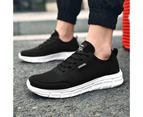 Mens Slip On Running Shoes Breathable Lightweight Comfortable Fashion Non Slip Sneakers - Black