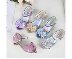 5 Colors Children Princess Sandals Kids Girls Wedding Shoes High Heels Dress Shoes Bowtie Shoes For Girls Purple