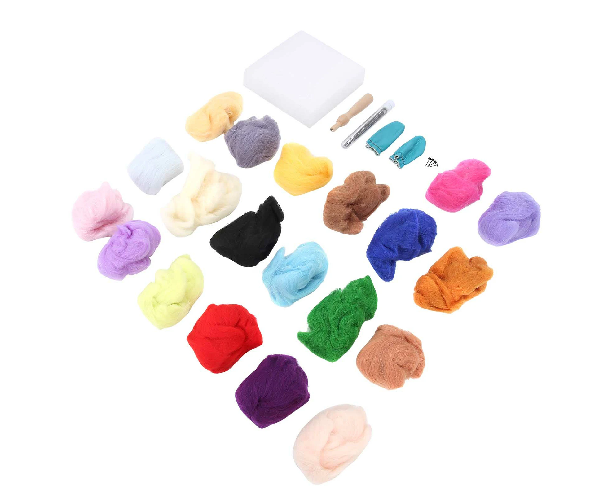 Needle Wool Felt Kit 20 Colors 5G Felting Supplies Tools For Diy Handmade Toys Craft