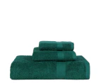 3PCS 100% Combed Cotton Towel Set Bath Towel Hand Towel & Face Washer Sets Forest Green