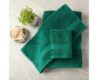 3PCS 100% Combed Cotton Towel Set Bath Towel Hand Towel & Face Washer Sets Forest Green