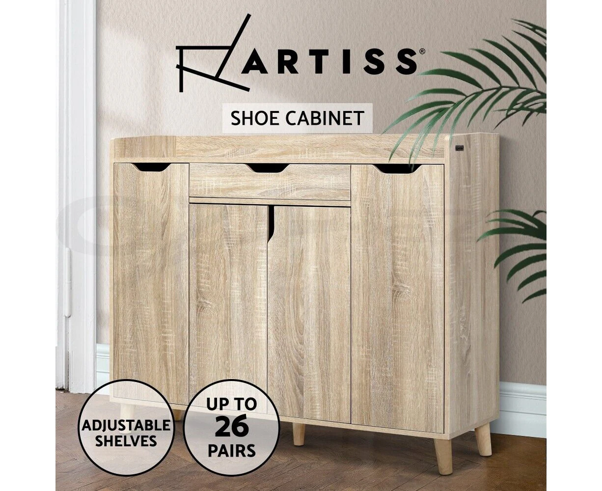 Artiss Shoe Cabinet Shoes Storage Rack 120cm Organiser Drawer Cupboard Wood