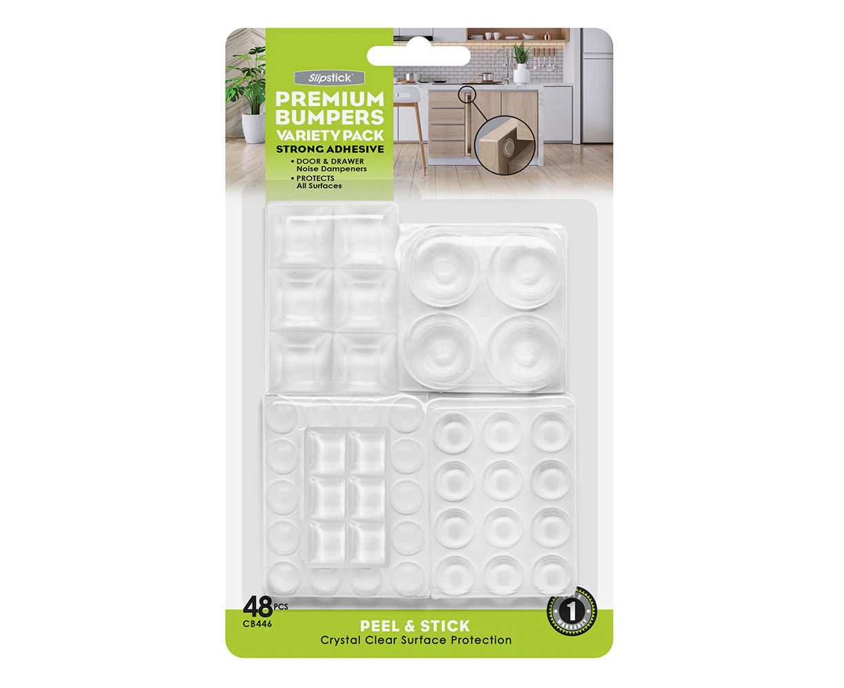 Set of 48 – Variety Pack - Clear Bumpers, Round and Square – CB446