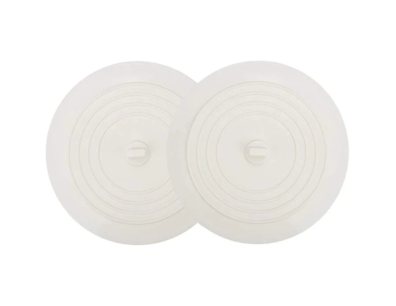 Toscano Tub Stopper 2 Pack 6 Inches Silicone Drain Plug Hair Stopper for Kitchen Bathroom-White