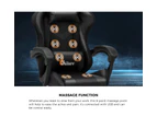 Oikiture Gaming Chair Massage Racing RGB LED Recliner Office Leather Footrest