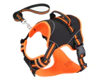 Reflective No Pull Dog Harness with Leash-Orange