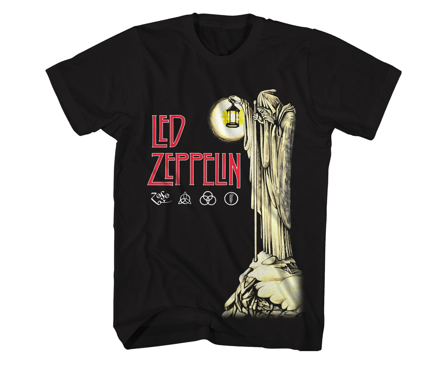 Led Zeppelin T Shirt IV Hermit & ZOSO Logos Led Zeppelin T-Shirt - Black