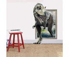 Dinosaur Wall Sticker Large Size Through The Wall Dinosaur Wall Decal Peel And Stick Pvc Wall Mural For Boys Bedroom (grey) (1pc)