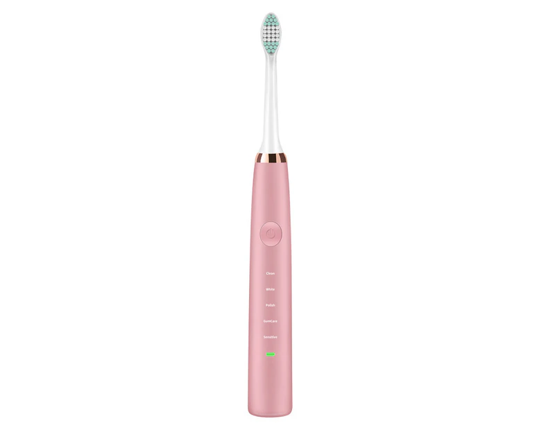 Ultrasonic 5 Model Electric Toothbrush Timer 2 Replacement Head Teeth Brush Soft Pink