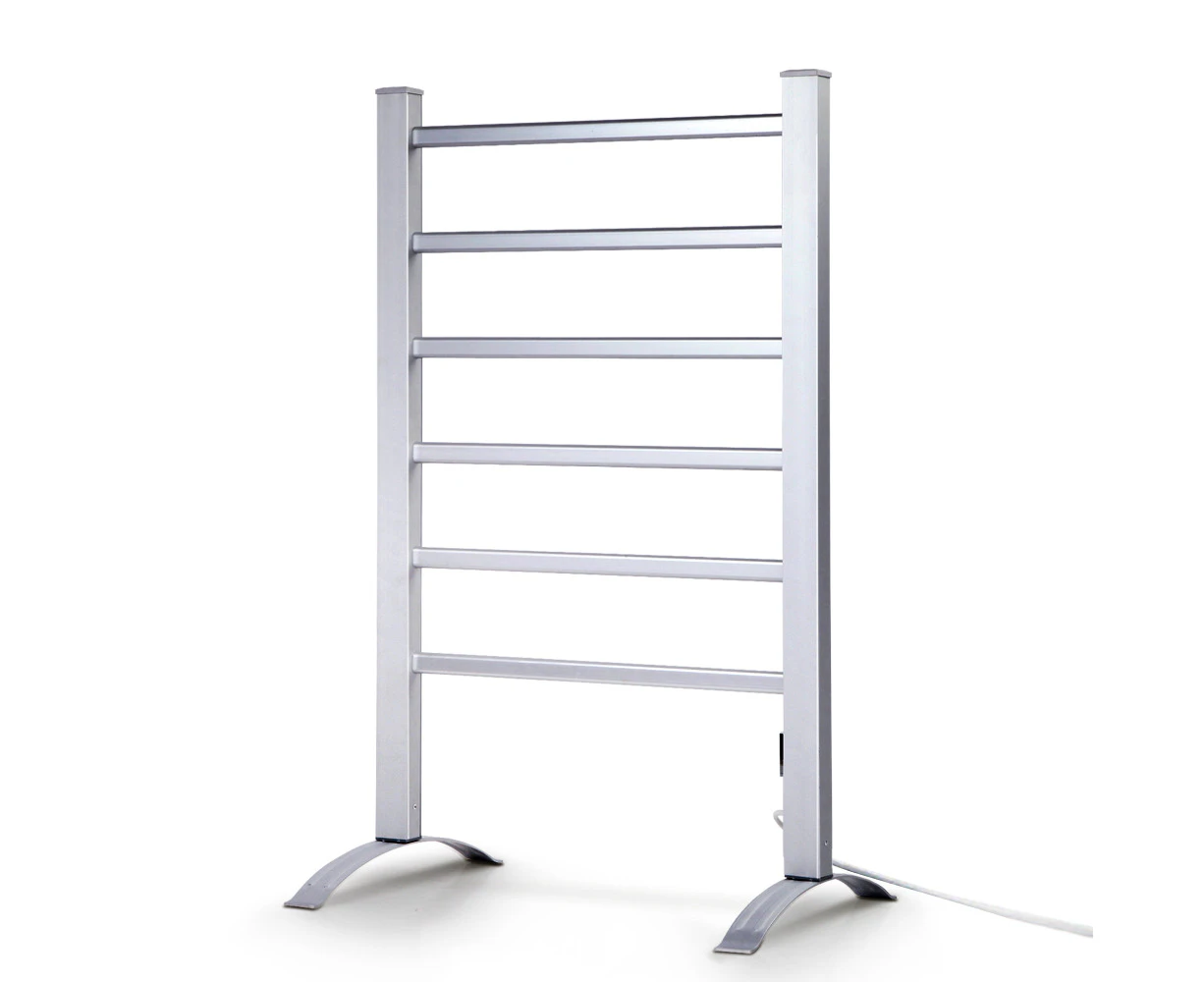 Devanti Electric Heated Towel Rail Rails Warmer Rack Aluminium 6 Bars