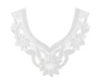 DIY Embroidery Lace Hollow Neckline Collar Trim Clothes Sewing Applique Decor - White