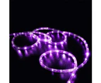 100 LEDs Tube Fairy Lights, IP65 Waterproof Solar Fairy Lights Tube Light Rope Copper Wire Christmas Lights Lights -Lila