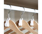 20Pcs/Set Practical Connectable Coat Hanger Hook Stable Waterproof Plastic Clothes Rack Hook for Home-White
