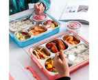 5 Compartments Lunch Box Stainless Steel Leak-proof Large Bento Boxes Soup Container School Dinnerw