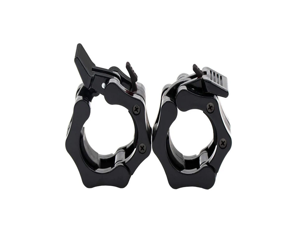 GEERTOP Pair of Olympic Barbell Clip Professional Barbell Plate Lock Collar Clip for 5CM Lever-Black