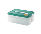 Food Storage Box with Date Dial Anti-sticking Texture PP Picnic Fruit Refrigerator Organizer Kitchen Tools-Green Style 2