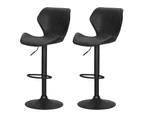 Set Of 2 Bar Stools Kitchen Stool Chairs Metal Barstool Swivel Black Frawley