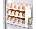 Durable Egg Storage Tray Reusable Rotating Egg Organizer-White