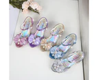 5 Colors Children Princess Sandals Kids Girls Wedding Shoes High Heels Dress Shoes Bowtie Shoes For Girls Blue