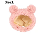 -l-Pet hat bear plush head cover cute cat simple warm headwear