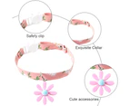 2 Pack Cotton Breakaway Cat Collar with Bell, Flowers Pendant Cute Cat Collar Kitten Collar Pink S