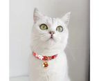 2 Pack Cotton Breakaway Cat Collar with Bell, Flowers Pendant Cute Cat Collar Kitten Collar Pink S