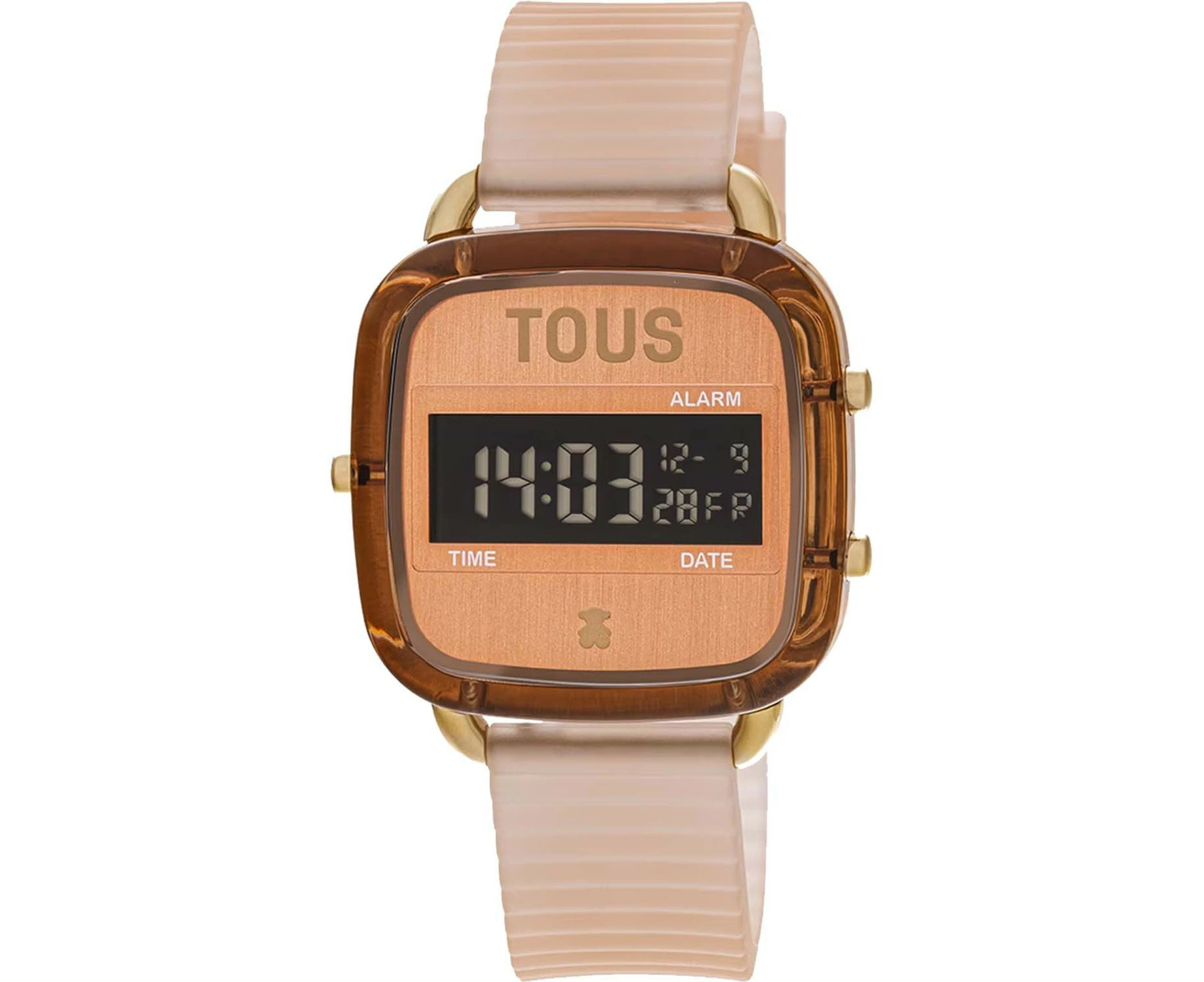 Tous d-logo Unisex Digital Quartz Watch with Silicone bracelet Orange