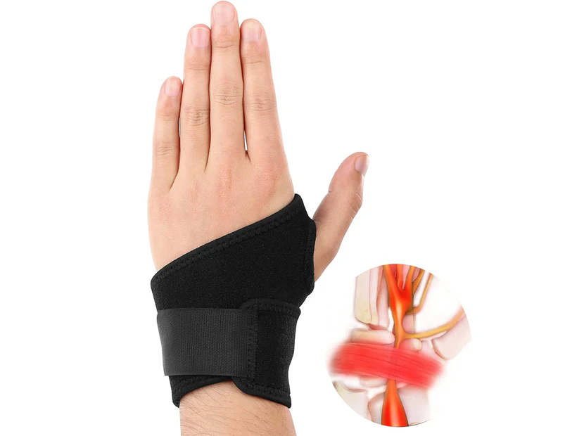 Carpal Tunnel Wrist Brace for Tendonitis and Arthritis One Hand Adjustable Compression Wrist Brace with Pain Relief