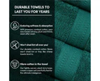 6PCS 100% Combed Cotton Towel Set Bath Towel Hand Towel & Face Washer Sets Forest Green