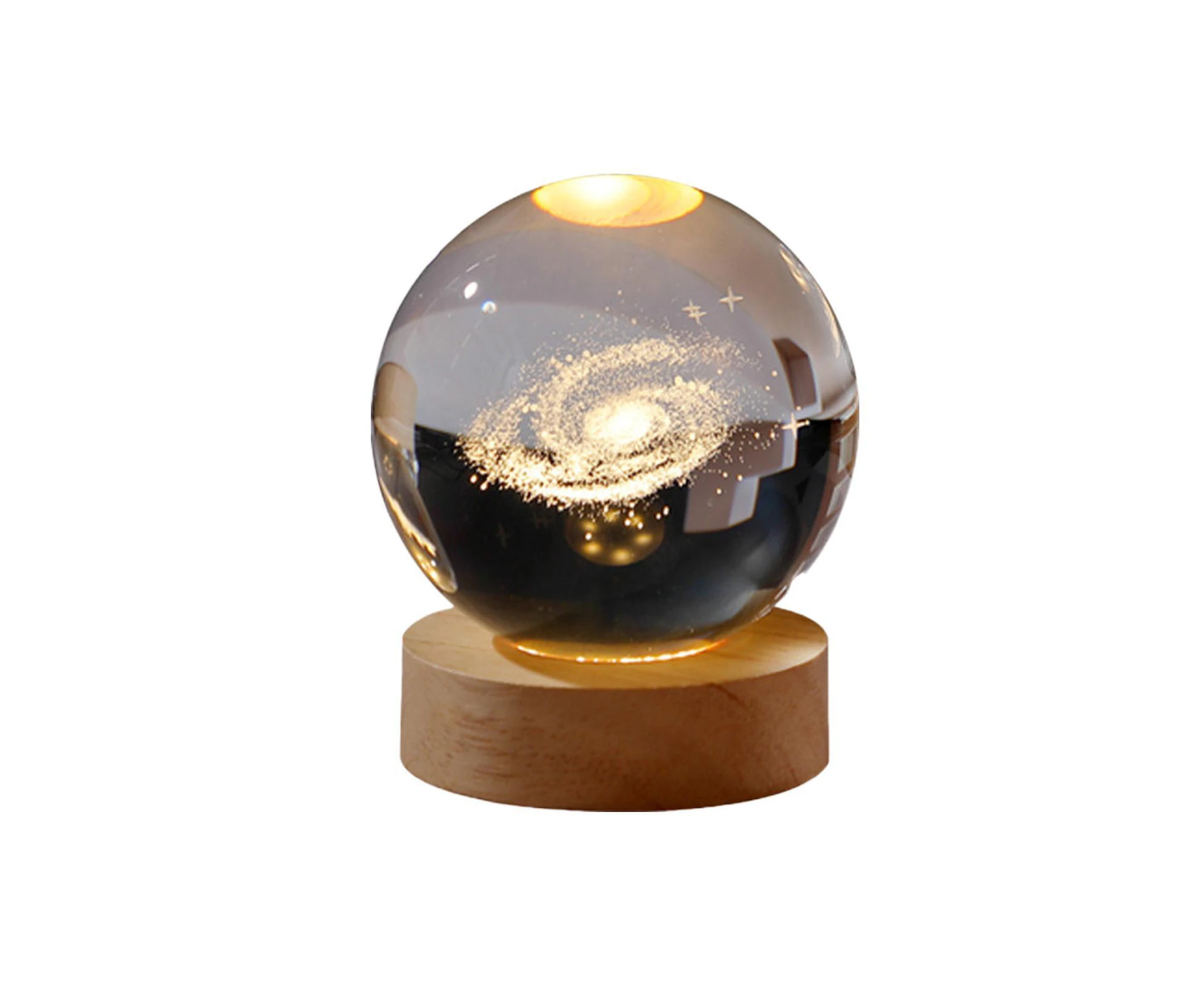 Table Lamp LED Crystal USB 3D Moon Galaxy Globe Night Light Kids Decor Gift