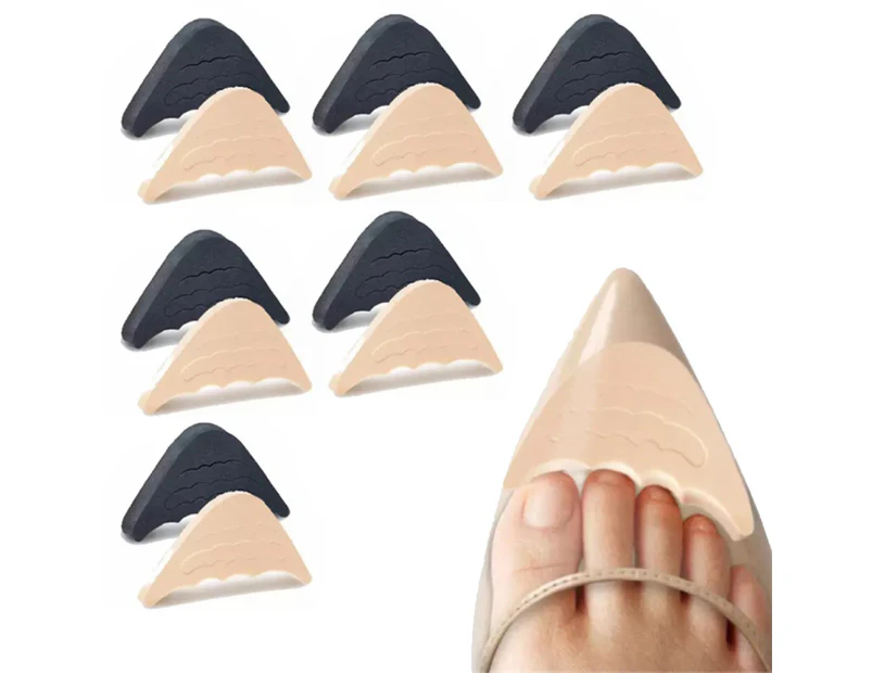 6 Pairs Shoe Filler Adjustment Thick Plug Forefoot Insert Toe Pain Relief Soft