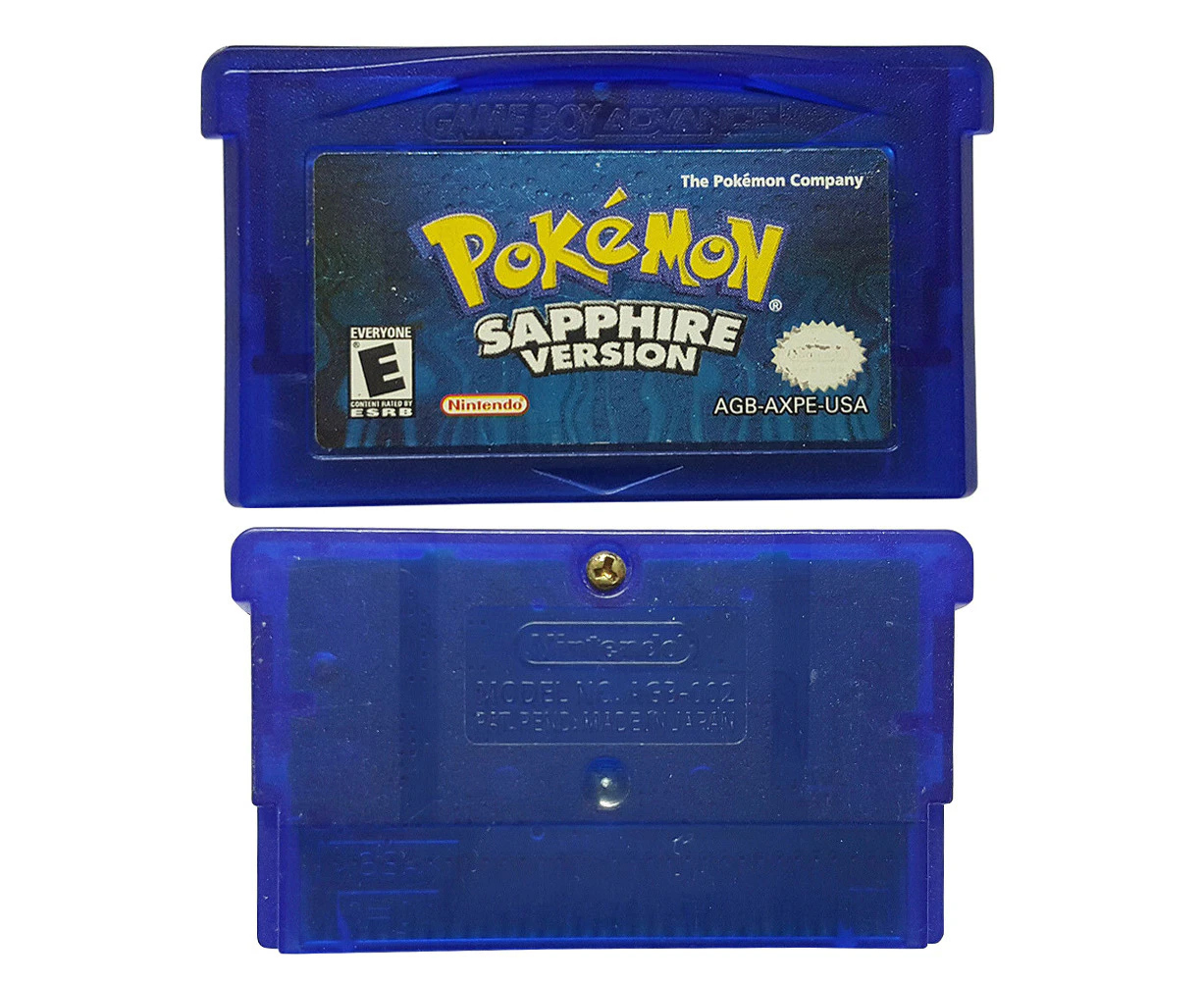 Bluebird Classic Pokemon Sapphire Game Cartridge Card for NS GBA Gameboy Advance-Blue