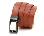 Men's Leather Belt Business Stylish Buckle Waist Strap Waistband Red Brown