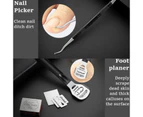10 Pcs Professional Nail Cutter Pedicure Scissors Set Stainless Steel Eagle Hook Portable Manicure Nail Clipper Tool Set - Black
