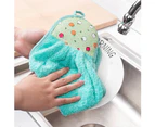 Kids Adult Soft Hanging Hand Wipe Home Bathing Kitchen Water Absorbent Towel-Purple Coral Velvet