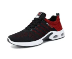 Men's Running Shoes Walking Trainers Sneaker Athletic Gym Fitness Sport Shoes - Black&Red