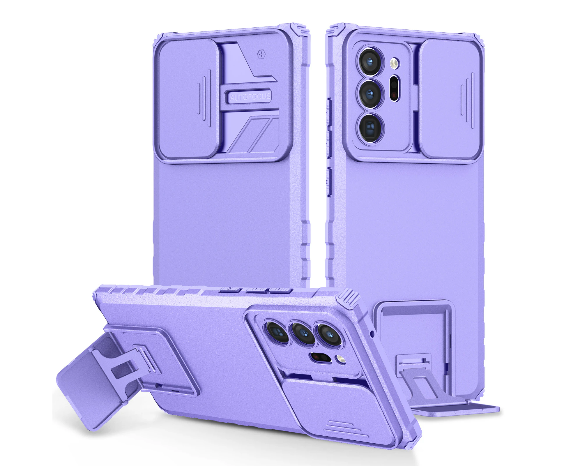 Kickstand Shockproof Case For Samsung Galaxy Note20 Ultra Full Body Protective Cover-Purple