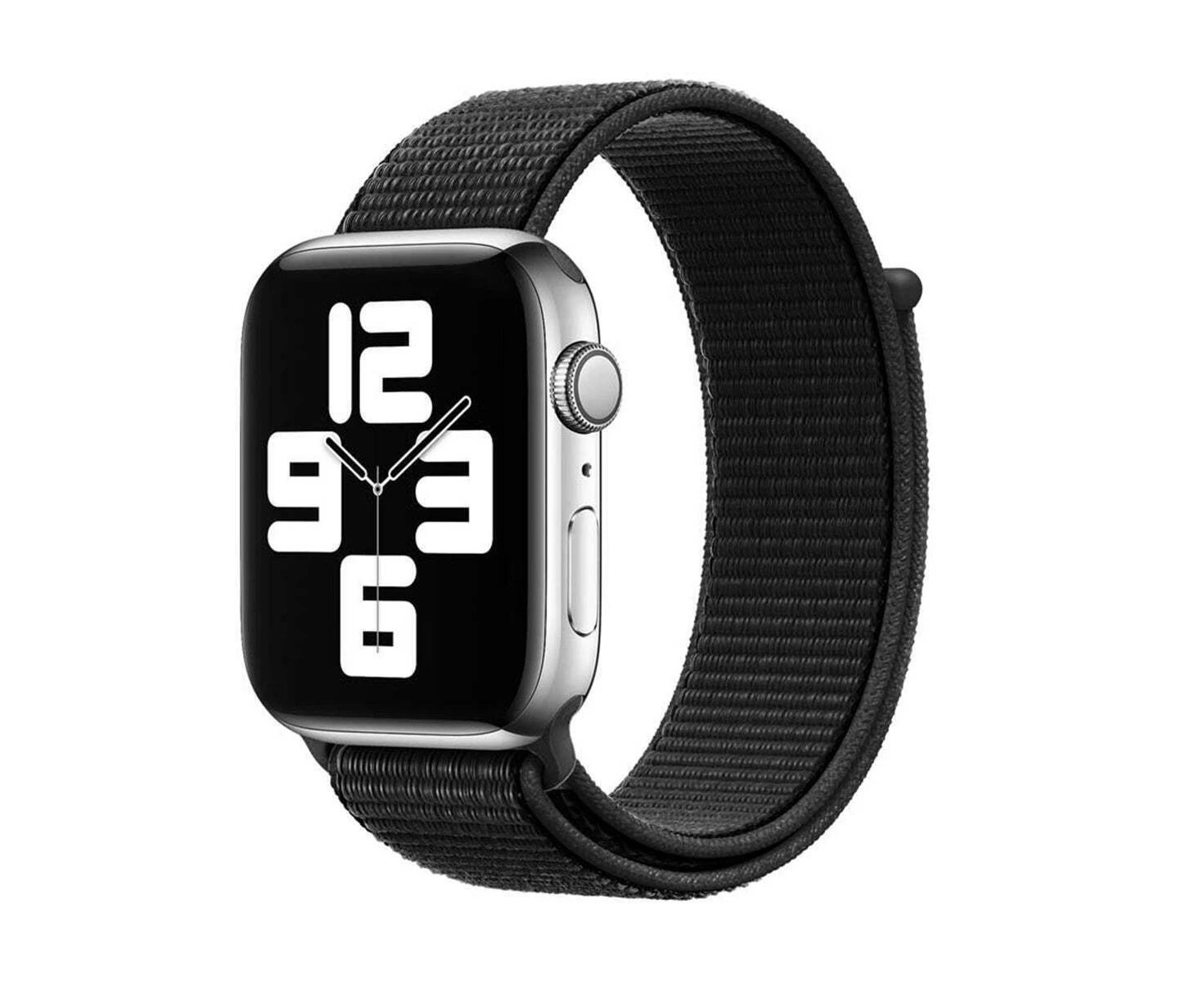 For Apple Watch Series 8 7 6 5 4 3 SE Nylon Loop Replacement Strap Band 42MM/44MM/45MM - Black 7#