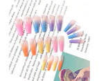 24 Coffin Press Nails, Long Fake Nails, Rainbow Gradient Color Shiny Acrylic Ballerina Fake Nails (Rainbow Color)