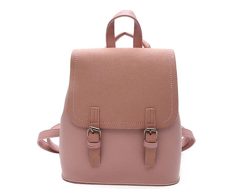 Stylish Small Backpack Bag For Women Synthetic Leather Mini Bookbag Purse With Multiple Pockets,Pink