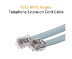 Telephone Cable To Male Modular Telephone Extension Lead Cable Cord,Telephone Cable With Standard Rj11 Plug Line Couplers - 5M - Grey
