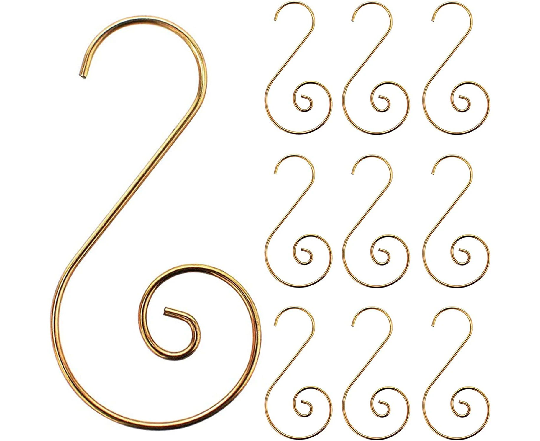 120 PCS Christmas Ornament Hooks Christmas Tree S-Hooks Ornament Hanger Metal Wire Hanging Hook for Christmas Tree Christmas Balls Party Decorations gold